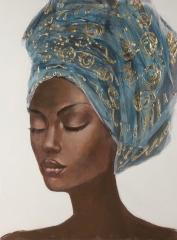 Obraz ręcznie malowany 60 x 80 cm Beżowy