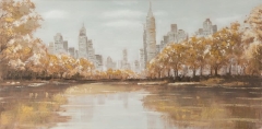 Obraz ręcznie malowany na płótnie 570 120x60cm Beżowy
