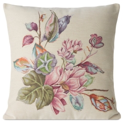 Poszewka na poduszkę gobelinowa z kwiatowym motywem 47x47