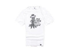 H H&M Mens T-shirt Cotton Puglife White Tee *S*