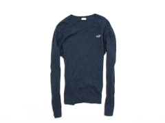 A Hollister Mens Sweater V-Neck Dark Blue S