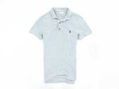 N Allsaints Spitalfields Mens Polo Shirt Grey size S