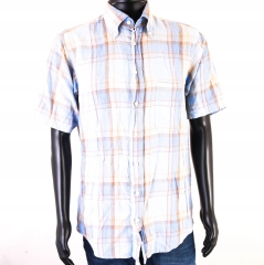 S GANT MENS SHORTSLEEVE BLUE SHIRT CHECKED INT M