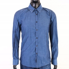 *R DKNY Mens Shirt Tailored Cotton Dark Blue 15 1/2