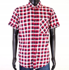 *S Jack Jones Mens Shirt Short Sleeve Checks Red L